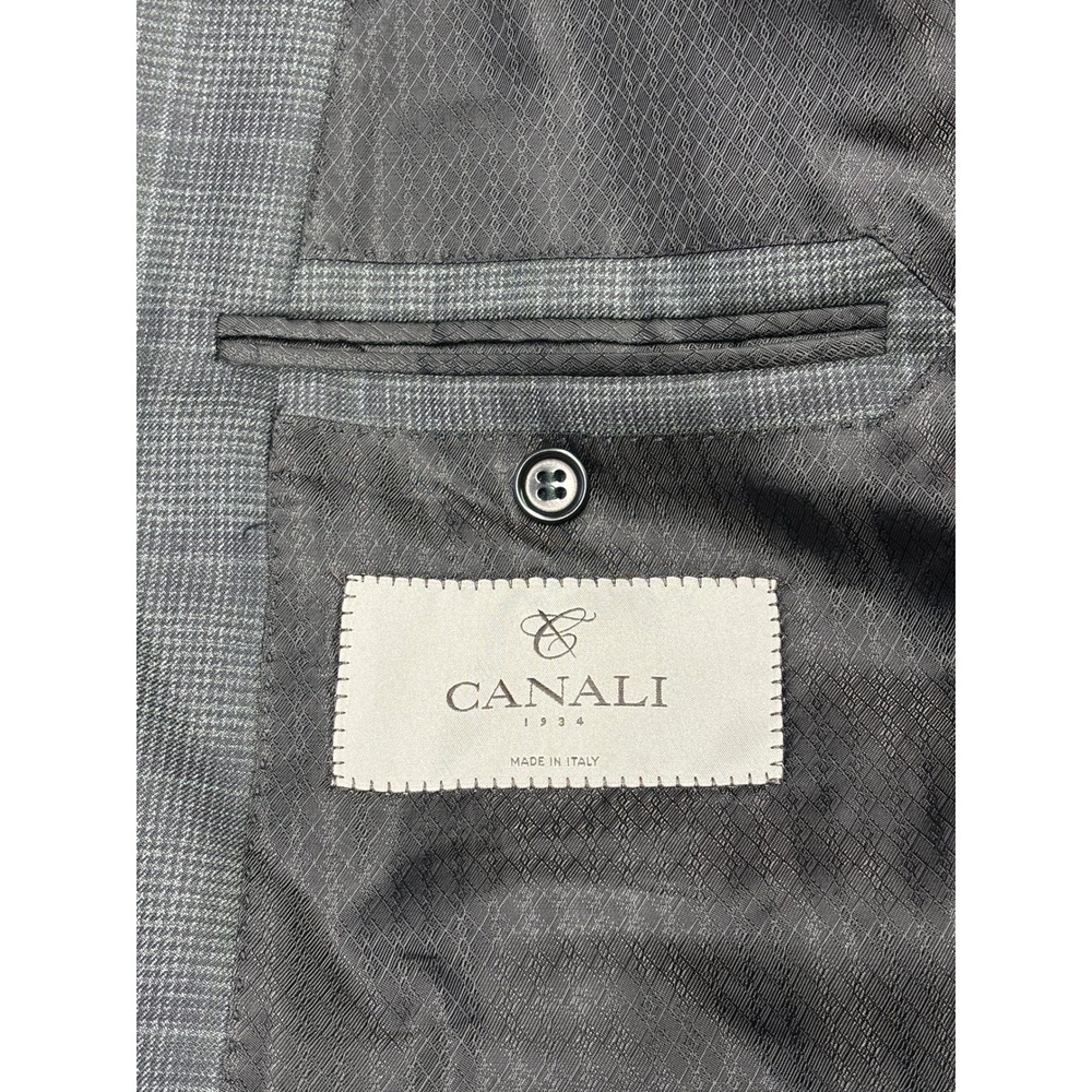 Canali x Su Misura Wool Plaid Windownpane Blazer Jacket Mens Italy Made 44L - Picture 8 of 15